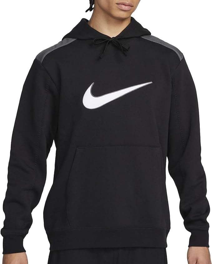 nike sportswear club fleece felpa black uomo