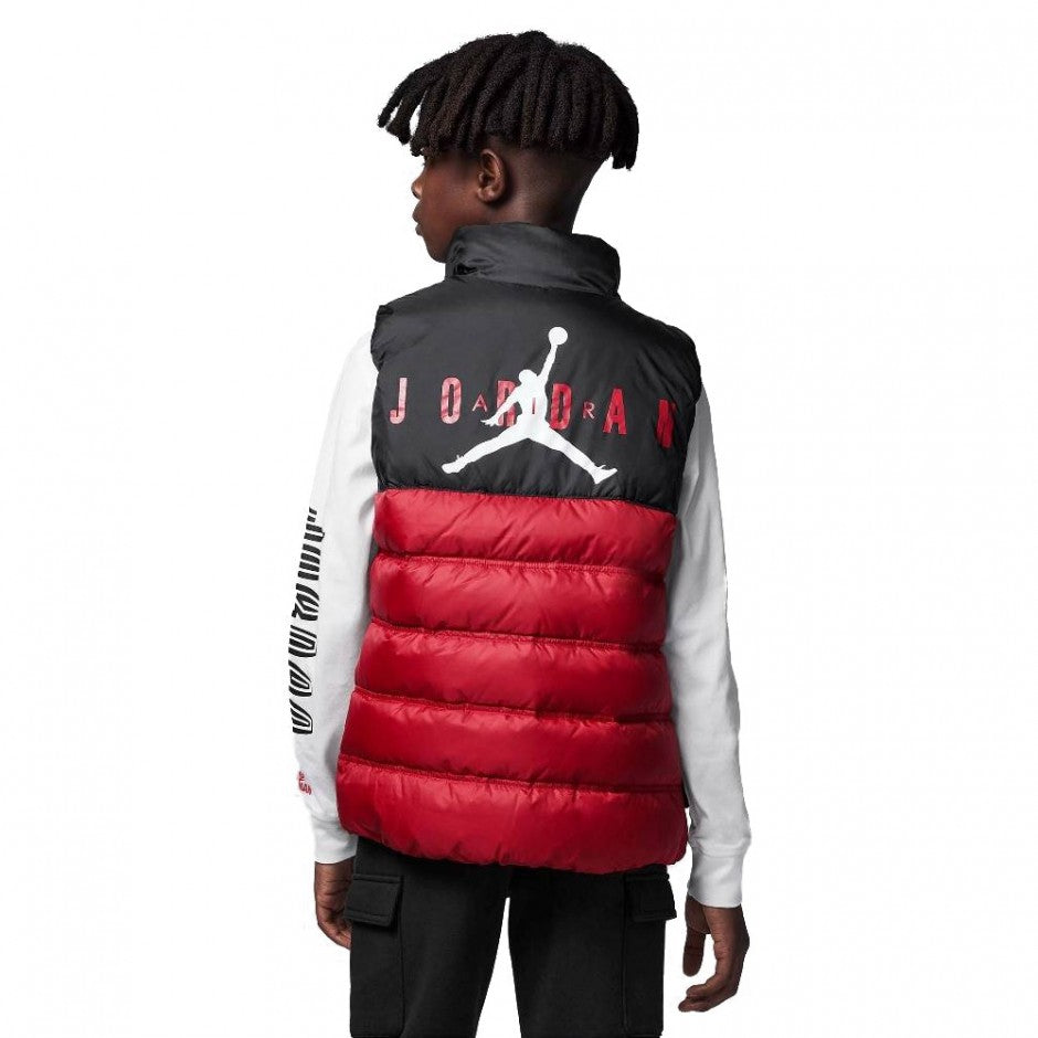 jordan smanicato faux down vest jd nero rosso kids