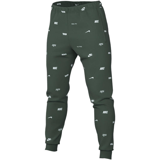 Nike Club Fleece Men's Brushed-Back Allover Print Joggers verde uomo