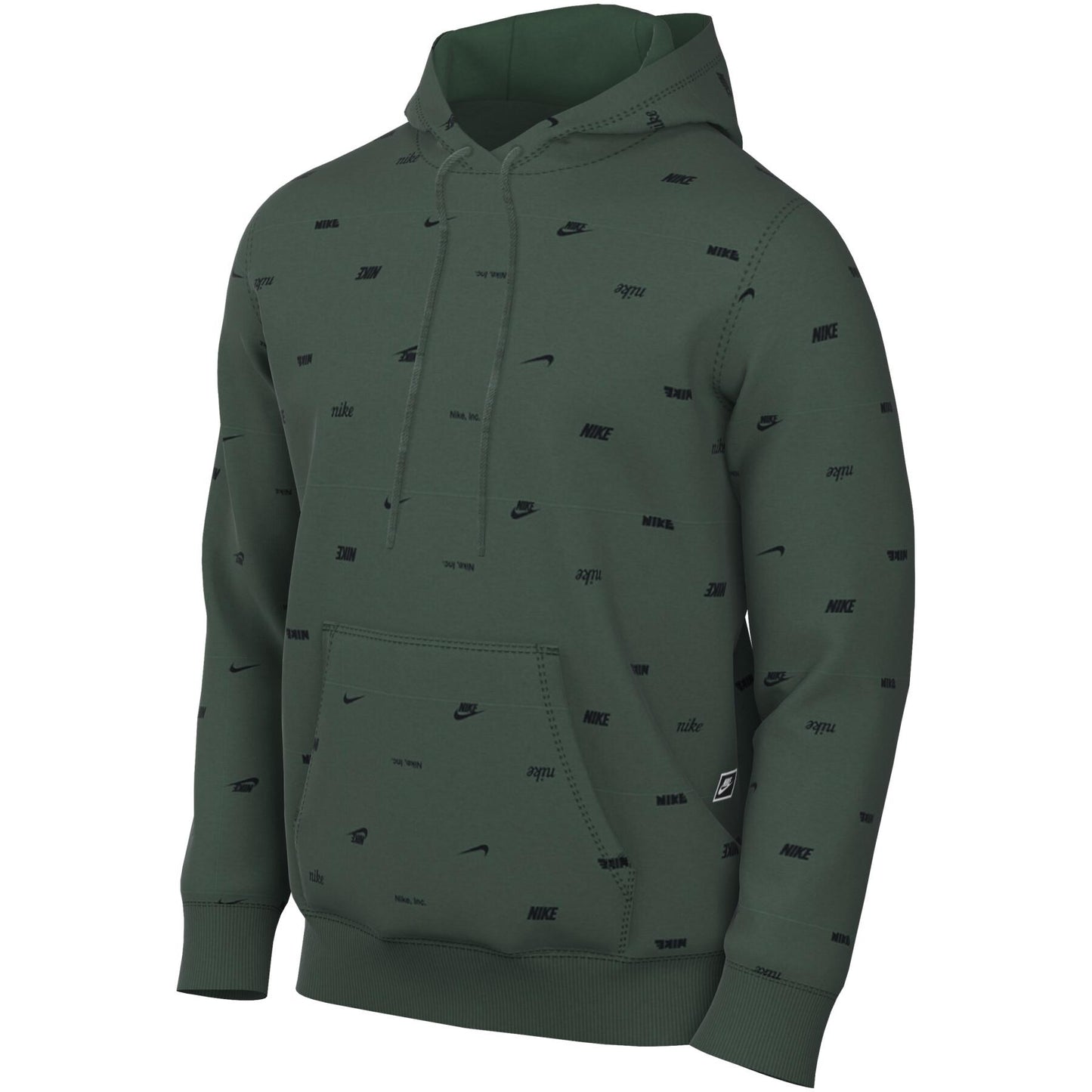 nike club fleece allover print pullover hoodie verde uomo