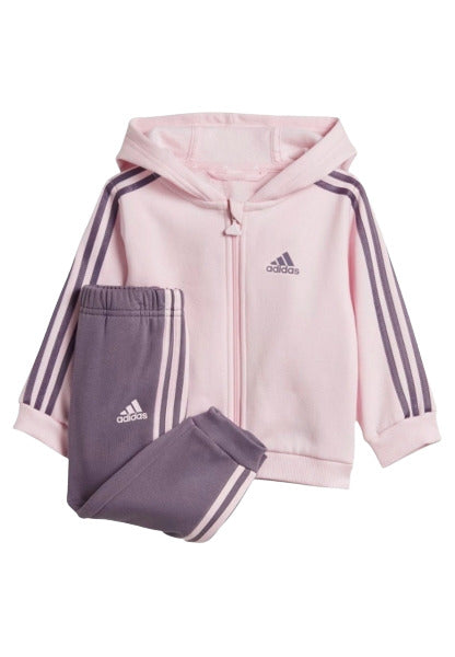 adidas completo tuta essentials full-zip hooded jogger set rosa regular fit kids