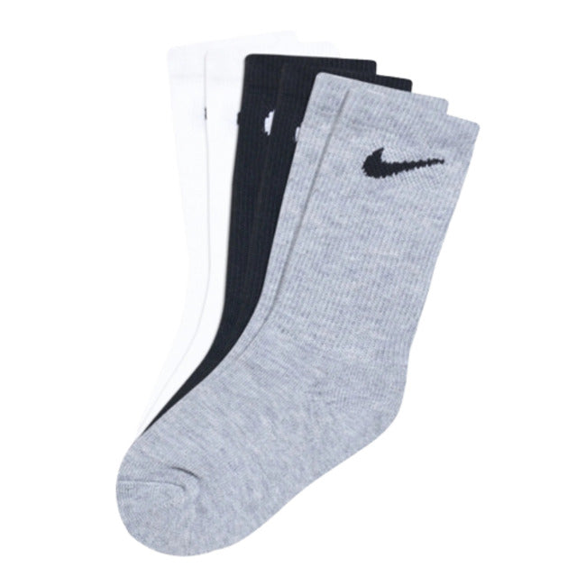 nike sett di 3 paia di calzettoni black grey white kids