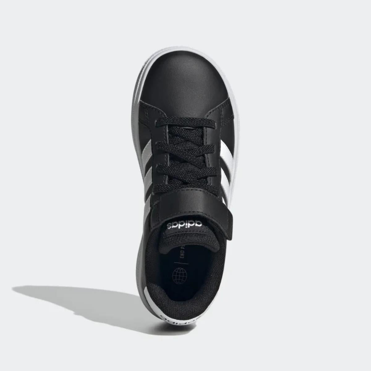 adidas scarpe grand court elastic lace and top strap black kids