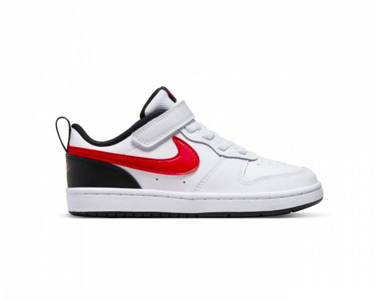 nike scarpe court borough low 2 (psv) white red kids