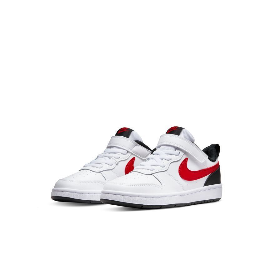 nike scarpe court borough low 2 (psv) white red kids