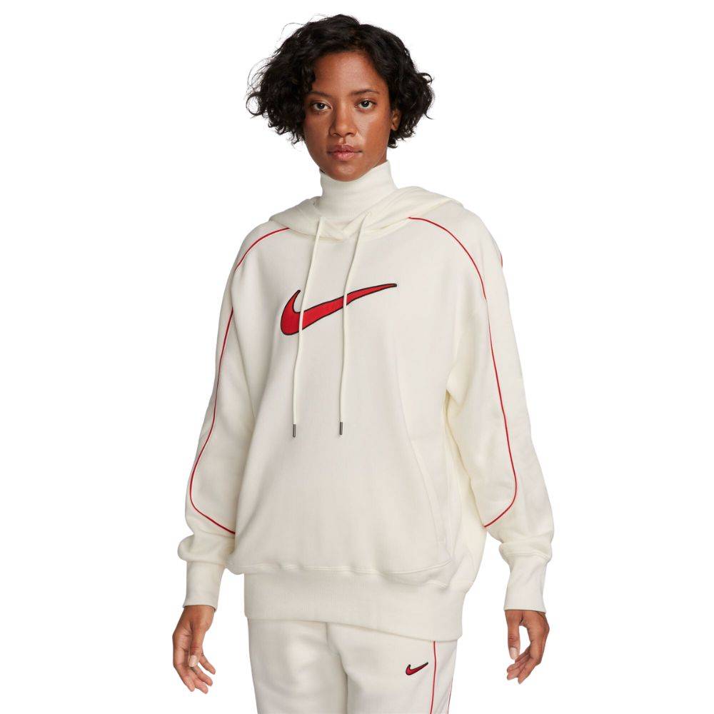 nike sportswear women's oversized fleece felpa bianca donna