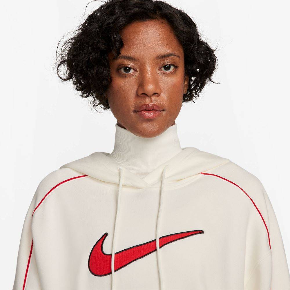 nike sportswear women's oversized fleece felpa bianca donna