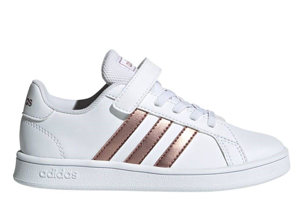 adidas grand court c scarpe white pink kids