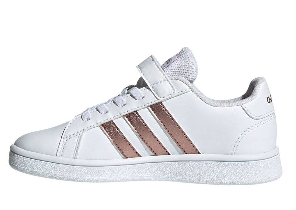 adidas grand court c scarpe white pink kids