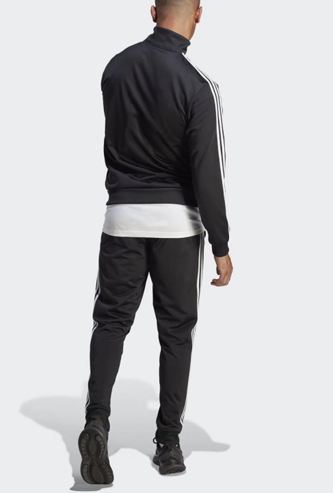 adidas  tuta basic 3-stripes tricot black uomo