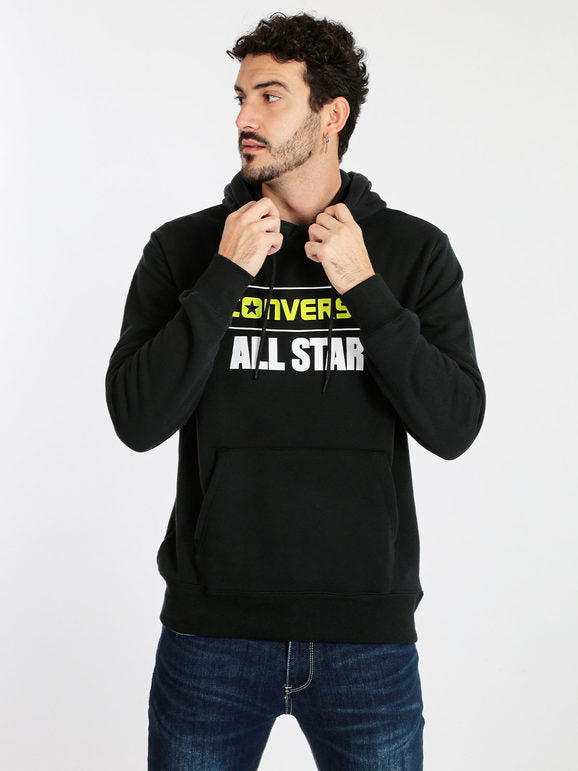 converse sweatshirt crew all star  felpa  nera