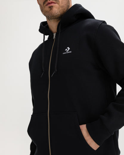 CONVERSE M EMBROIDERED STAR CHEVRON FULL-ZIP HOODIE