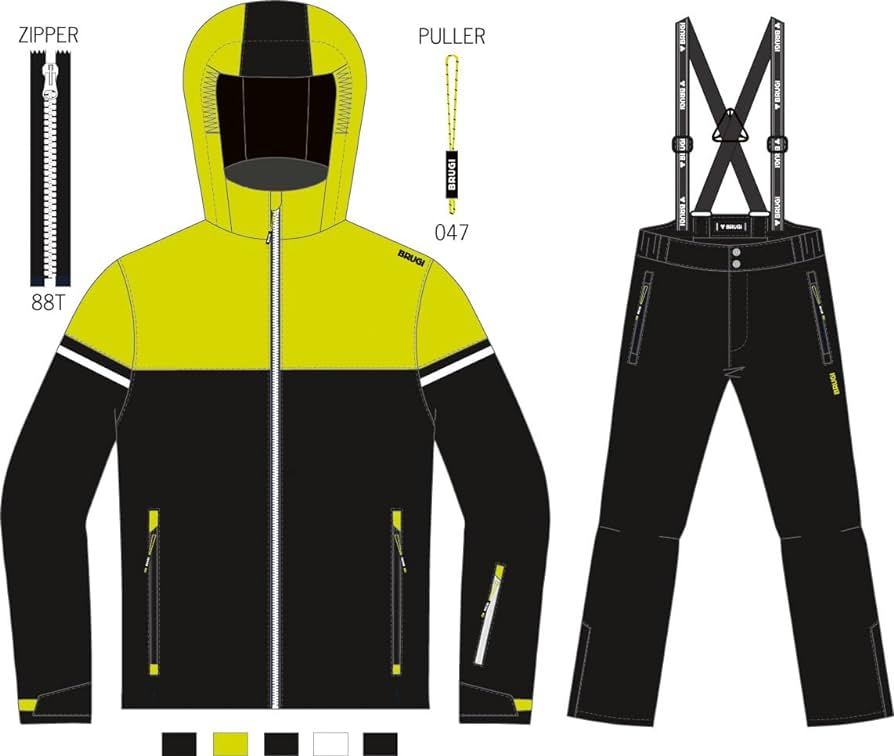 completo neve brugi uomo giallo/bi/black