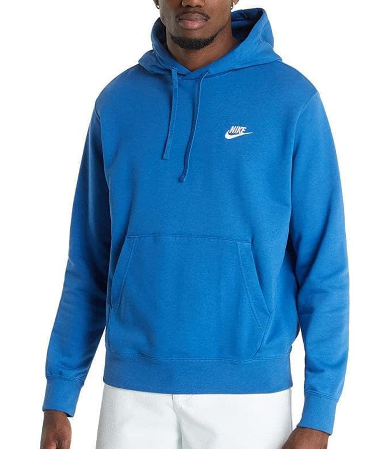 nike sportswear club french terry hoodie azzurro uomo