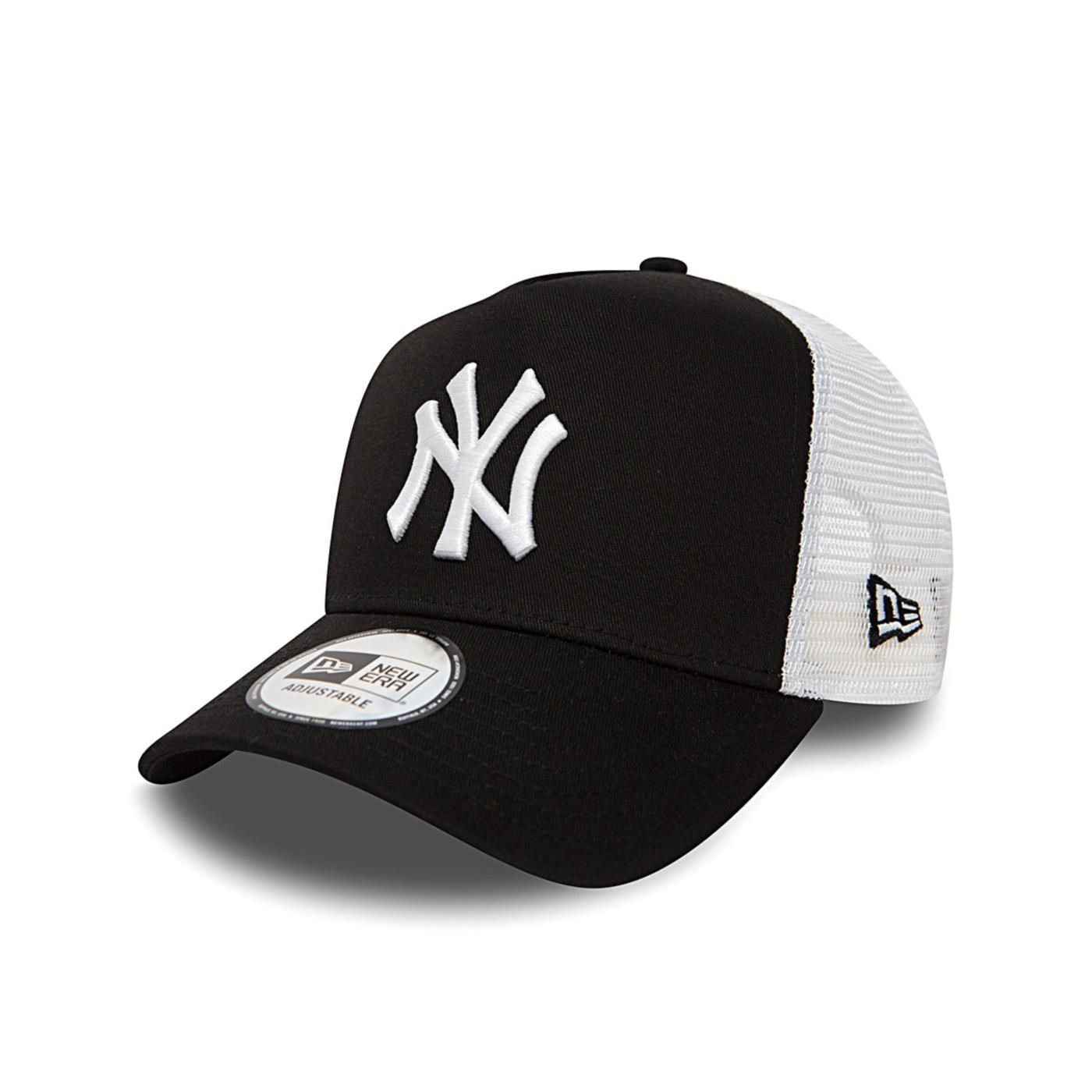 cappello trucker clean new york yankees nero-bianco