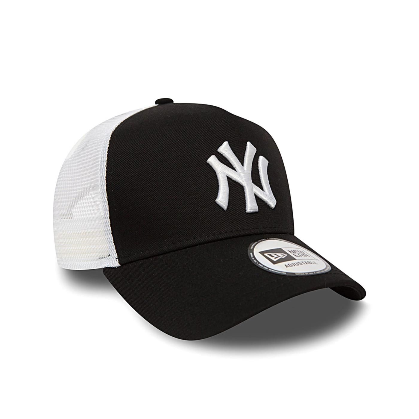 cappello trucker clean new york yankees nero-bianco