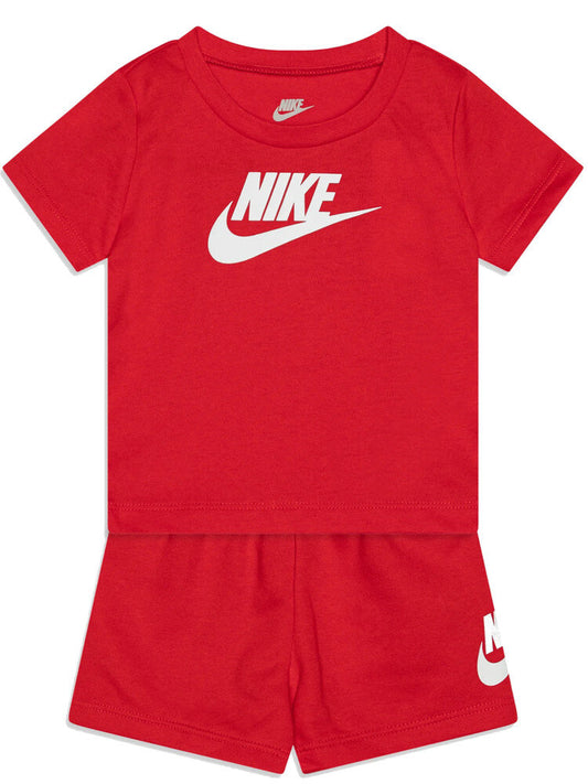 NIKE CLUB TEE & SHORT SET ROSSO