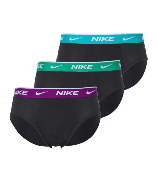 Nike Set da 3 slip neri da uomo con banda elastica logata