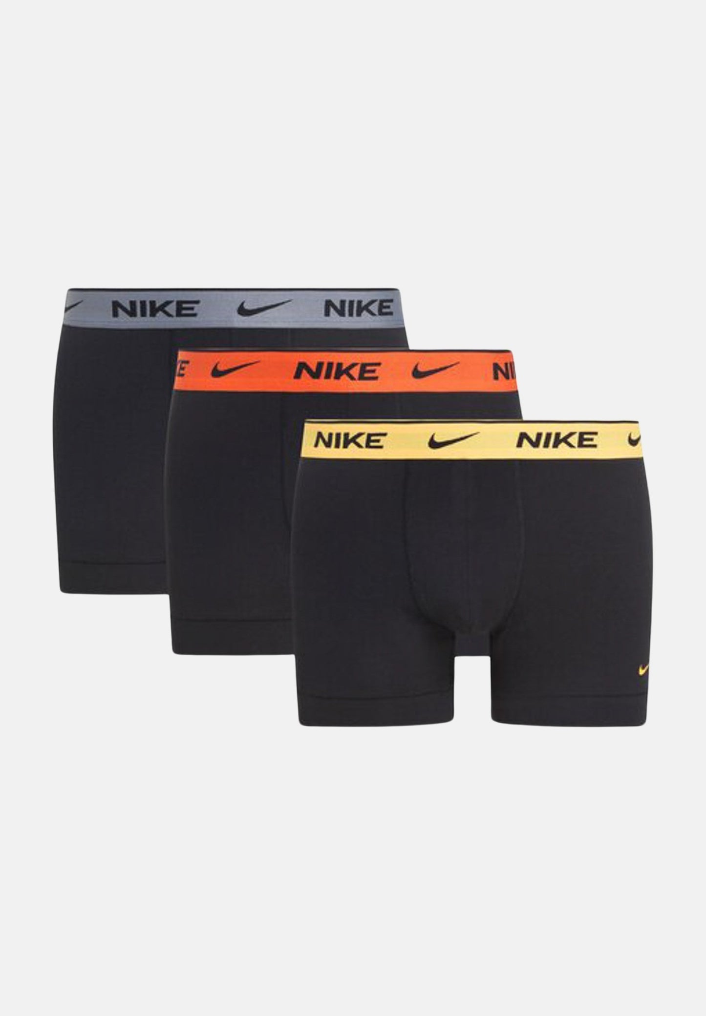 nike set da 3 boxer uomo neri con banda elastica logata grigio-arancione-gilo