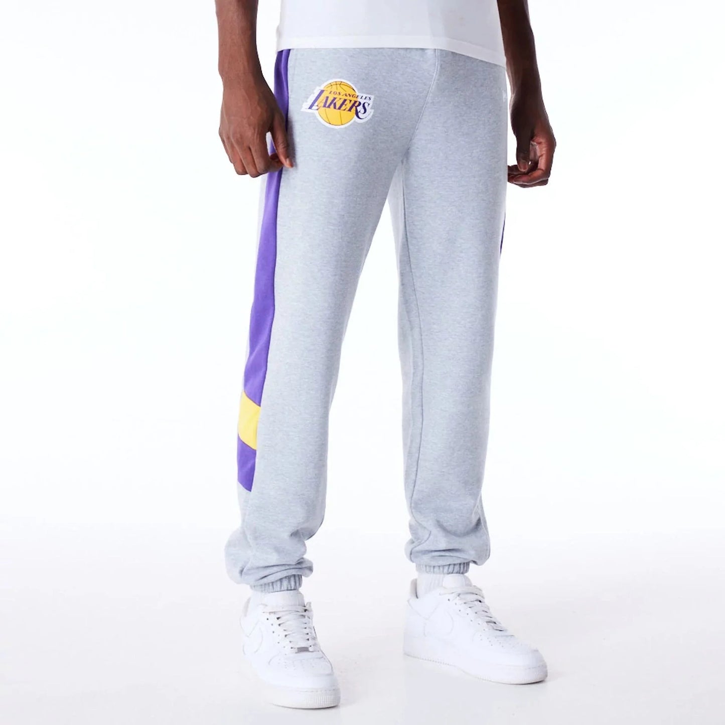 la lakers nba panel grey fleece joggers