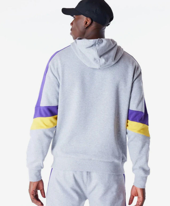 la lakers colour block grey felpa con cappuccio