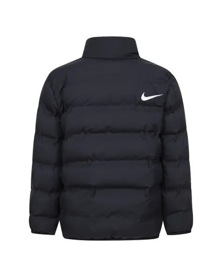 nike little kids' wrapped swoosh debossed quilted jacket nero