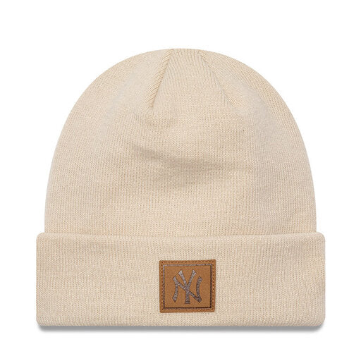 new era nee team patch cuffbeanie neyyan stn light beige