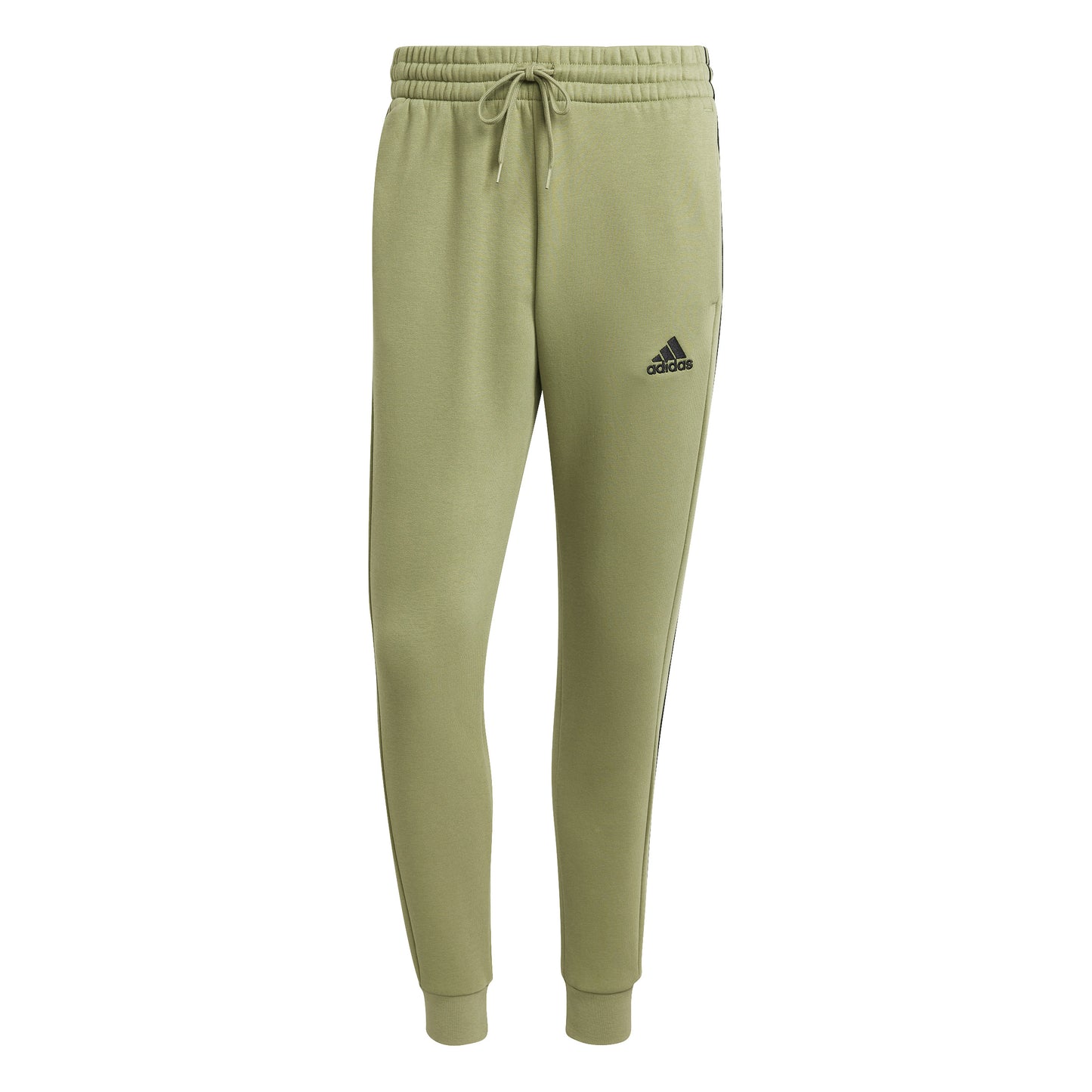 adidas pantaloni da tuta essentials fleece 3-stripes verde