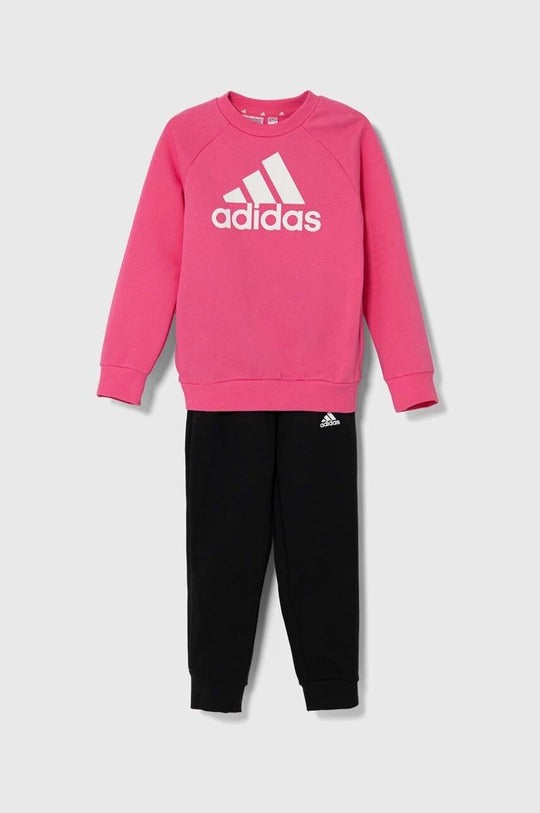 tuta adidas rosa-nero logo adidas bianco