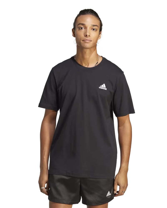 AdidasT-SHIRT ESSENTIALS SINGLE JERSEY EMBROIDERED SMALL LOGO nera uomo